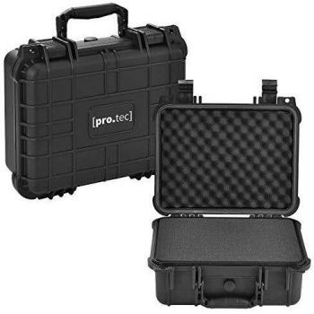 Maletín Protector Pro.tec para Equipos y Herramientas - 35 x 29,5 x 15 cm - Caja Universal con Funda de Espuma Poliuretánica - Color Negro