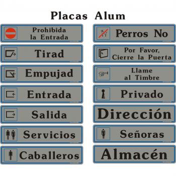 PLACA SEÑALIZACION SUPER-LETRA SL AUTOADHESIVA PROHIBIDA ENTRADA ALUMINIO PLATA 175X040MM A1