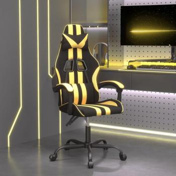 Silla gaming negro y dorado en cuero sintético