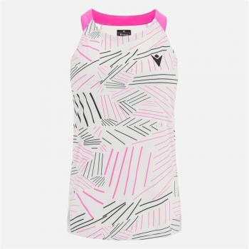 Camiseta de Pádel Sin Mangas Macron Iciar III Blanca/Rosa para Mujer