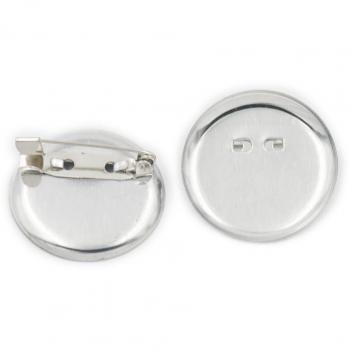 100 pcs 25 mm 1 metal redondo broche Pin de seguridad trasera encontrar DIY Base Clip Color níquel