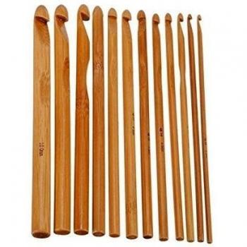 12pcs del suéter que hace punto circular de bambú de la manija de ganchillo ganchos suave de la armadura de la aguja 12 Tamaños