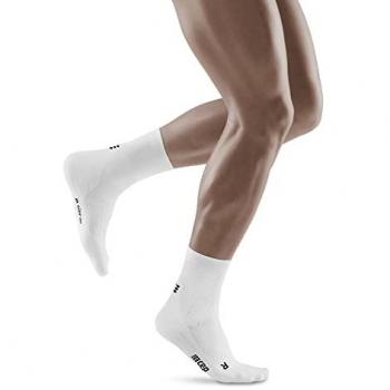 Cep Calcetines Cortos Classic Half Blanco - Calcetines cortos de compresión, diseño clásico, color blanco, tejido transpirable, soporte para el arco del pie, refuerzo en talón y puntera