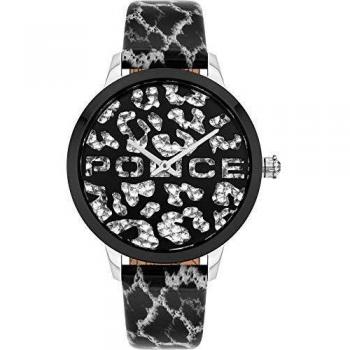 Police Women's Analog Quartz Watch PL16028MSTB.02 - Stylish Leopard Print Design, 36mm Size