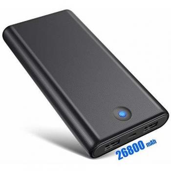 Ekrist bateria externa movil 26800mah gran capacidad power bank carga rapida cargador movil portatil conzdiseno antideslizantez 2 usb cargar y luces led universal cargador para smartphones tabletas