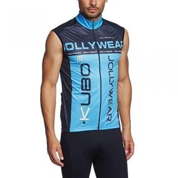 Jolly Wear Gilet_Squadra_Blu_2XL - Chaleco cortavientos unisex para ciclismo, color azul, talla XXL