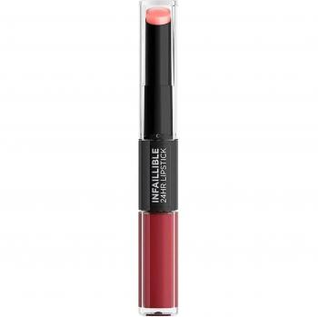 L'Oréal Paris Infaillible 24H Lipstick, Labial Líquido de 2 Pasos, Color Nº 502 Red To Stay, 5.7 g