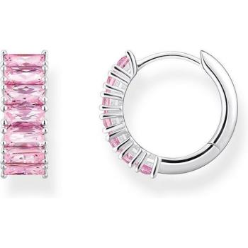 Pendientes Thomas Sabo CR667-051-9 - Aros de Plata con Piedras Rosas Pavé de la Colección Glam & Soul