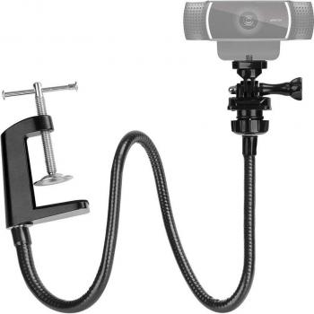 Soporte de Webcam Duradero con Pinza para Escritorio y Cuello de Cisne Flexible para Logitech