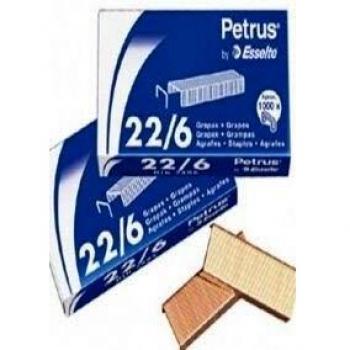 Petrus 55721 - Grapas cobreadas, 22/6, 25 unidades