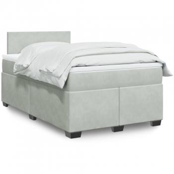Cama box spring de muelles con colchón gris claro 120x200 cm Terciopelo