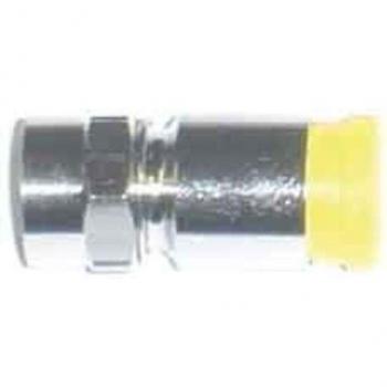 Conector F tipo FPS 0729, metálico, plata, para antena y cable coaxial