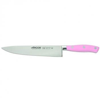 Arcos Serie Riviera Rose, Cuchillo Cocinero, Hoja de Acero Inoxidable Forjado Nitrum 200 mm, Mango de Polioximetileno, POM Color Rosa