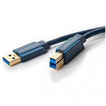 Cable USB 3.0 A-B SuperSpeed 0.5m con conectores dorados