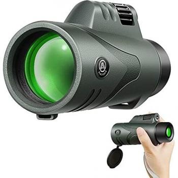 Monocular Telescopio Potente AUCRSOZK 12x42 HD Compacto Starscope Monoculares de Largo Alcance con BAK4 FMC Prisma para Observación De Aves Caza Senderismo Viajeo Exterior - Verde