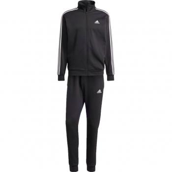 Adidas Chándal Basic 3 Stripes Fleece - Chándal de felpa, diseño clásico con tres franjas en las mangas y pantalones, ajuste cómodo, material suave y cálido, ideal para uso diario y actividades deportivas