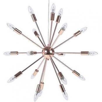 Lámpara de techo Beliani Maguse 18 luces metal cobrizo moderno glamuroso contemporáneo