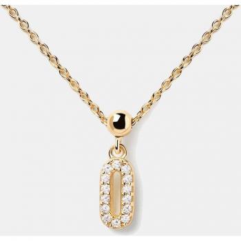 Charm PDPAOLA Nº 0 Plata con Baño de Oro y Circonitas