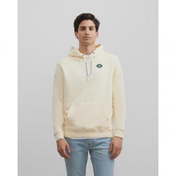 Silbon - Sudadera capucha minilogo etnico crema para Hombre