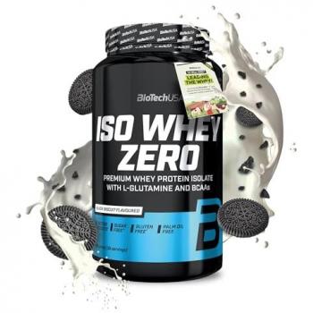 ISO ZERO Aislado suero BIOTECH USA Proteina, 908 g, Sabor Galleta Negra, proteína de suero aislada premium, de vacas alimentadas con pasto, sin enzimas añadidas, libre de