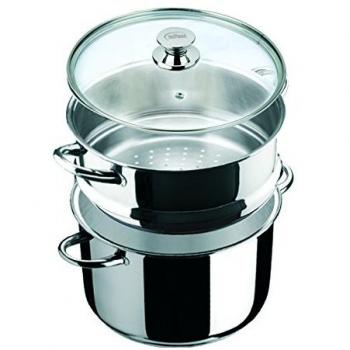 INOXIBAR Ecco 28 cm Conjunto Vapor, Olla y suplemento, Acero Inoxidable