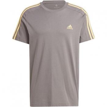 Camiseta adidas 3 bandas para hombre en color gris