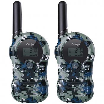 Caroger 8 Canales Walkie Talkies para Niños PMR446MHZ Radio bidireccional sin Licencia hasta 3300 Metros /2 Millas de Alcance Interfono de Mano Interfono Marino Camuflaje
