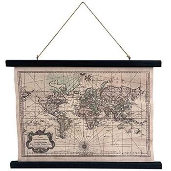 Cuadro Lienzo Decorativo Multicolor de Pintura Mapa Vintage 43*2*60cm Signes Grimalt By SIGRIS