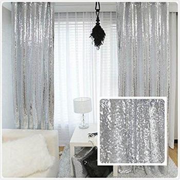 'TRLYC 275 * 120 Shimmer Tela de lentejuelas fondo de Fotografía Para Boda La venta colores disponibles, materiales sintéticos, Plateado, 275*120 sequin backdrop