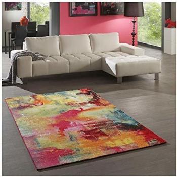 Alfombra de dormitorio 80x150 multicolor tejida con motivos geométricos BELO 4