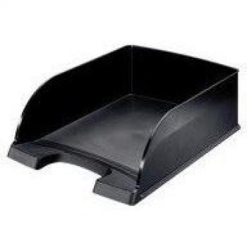 Bandeja de correo Plus Jumbo A4 de poliestireno de impacto, color negro, 4 unidades