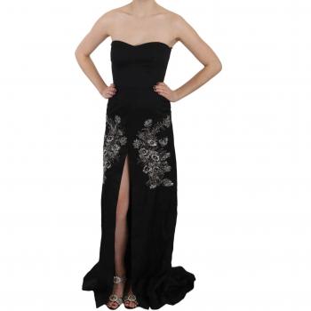 John Richmond Black Sequined Flare Ball Gown Dress - IT42|M, Size S