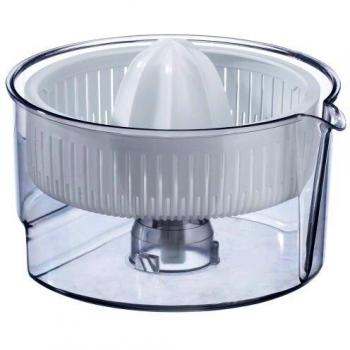 Exprimidor Bosch MUZ6ZP1 de plástico transparente y blanco, compatible con máquinas de cocina MUM6, capacidad del bol 1L
