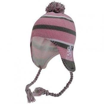 Gorro Térmico de Invierno Peruano para Niños con Pompones y Borlas - Talla Única Rosa/Gris