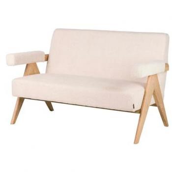 Sofá Boucle Blanco 134x76x85 cm - Diseño Moderno y Confortable