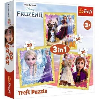 Puzzle 3 en 1 Frozen 2 - La fuerza de Anna y Elsa - Trefl