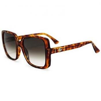 Gucci GG0632S Square Womens Dark Havana Brown Gradient Sunglasses - One Size (56 MM)