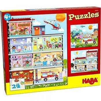 HABA-304283 Puzzles Pequeño Hospital puzle infantil, Multicolor