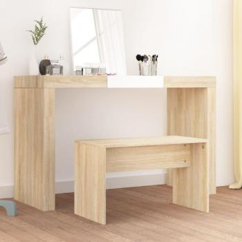 Taburete de tocador Sonoma en roble, 70x35x45 cm, contrachapado multicapa de madera