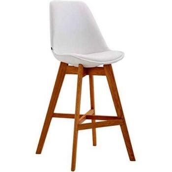 Taburete Cannes Blanco Natural con Diseño Moderno y Asiento de Similpelle