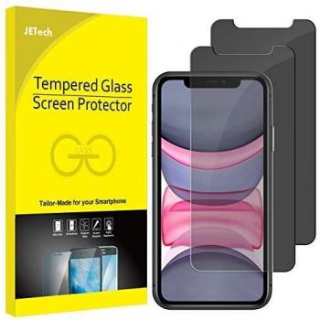 JETech Protector Pantalla de Privacidad Compatible iPhone 11 y iPhone XR 6,1, Anti Spy Cristal Templado, 2 Unidades