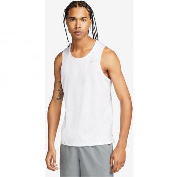 Nike Dri-FIT Miler Camiseta de Tirantes para Hombre - Blanco/Gris, Talla S