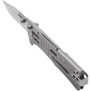 SOG SJ31-CP SlimJim Folding Pocket Knife, Assisted Folding Knife, 3.18in AUS-8 Blade, Clip Point, Bead Blasted Finish, 420 Stainless Steel Handle