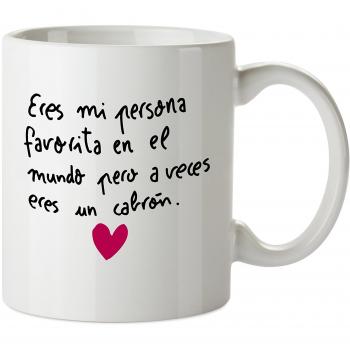 Planeta Gifts Taza San Valentín Aitor Sarabia, Cerámica, Blanco, 8x10x10 cm
