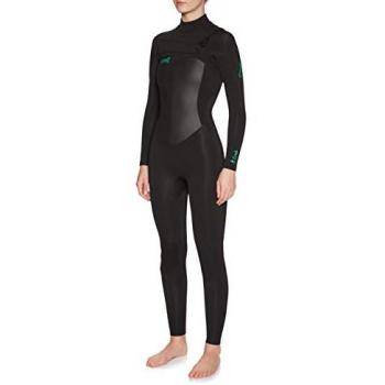 O'Neill Epic 4/3mm Chest Zip Full Wetsuit para mujer - Traje de neopreno negro con cremalleras en el pecho, zonas de remo sin costuras, Fluidflex Firewall y costuras GBS