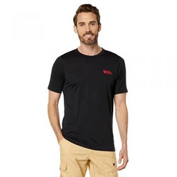 Camiseta de Función Fjällräven Abisko Wool Logo Manga Corta Negra - L