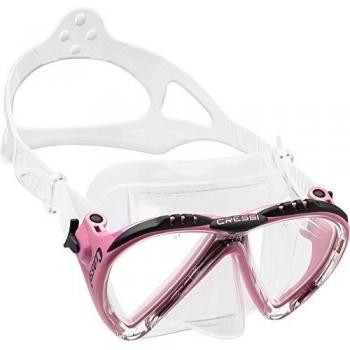 Cressi Lince Low Volume Tauchmaske Made In Italy Gafas de Buceo, Mujer, Transparente/Rosa, Talla única