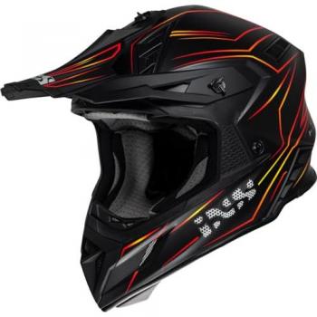 Casco de motocross iXS 189FG 2.0 Negro Mate-Rojo (S)