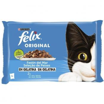 Felix Selección de Pescados en Gelatina Multipack Surtido con Salmón y Atún 4x85g