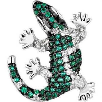 Pendiente piercing Komodo de plata bañado en rodio y rutenio